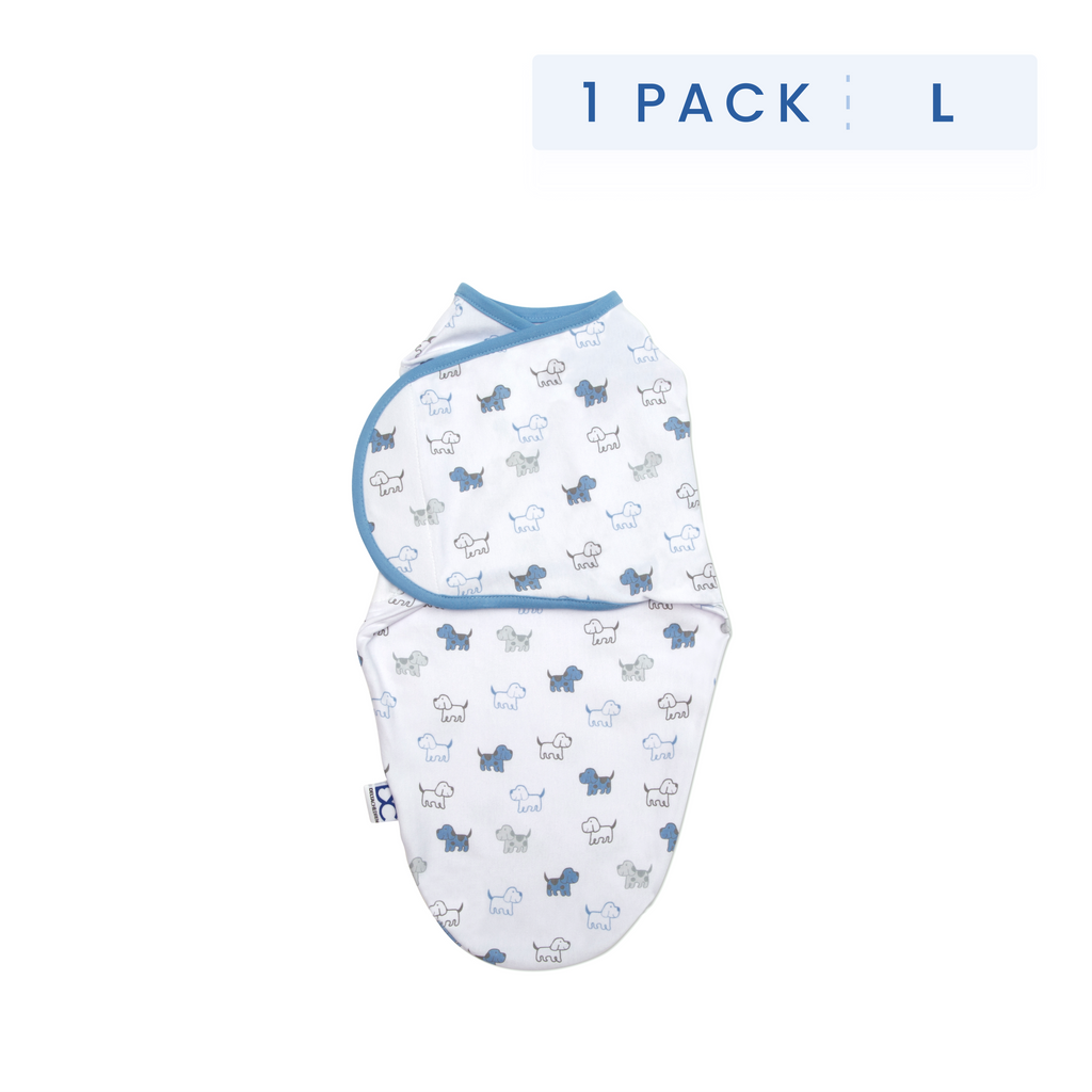 Little Lambs Adjustable Swaddle Wrap - Size Large, Fits Babies 3-6 Months/14-18 lbs.