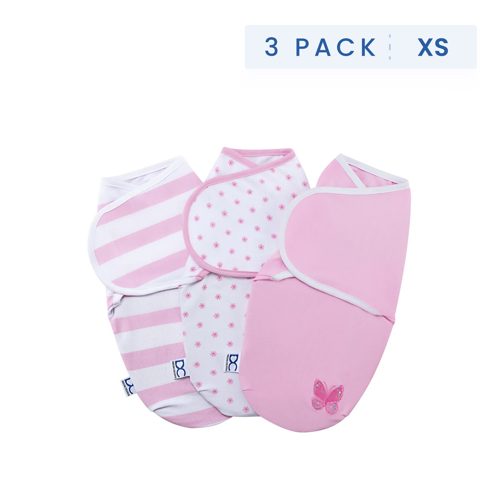 Little Lambs Adjustable Swaddle Wrap - Size Extra Small, Fits Babies 0-3 Months/4-7 lbs., 3-Pack