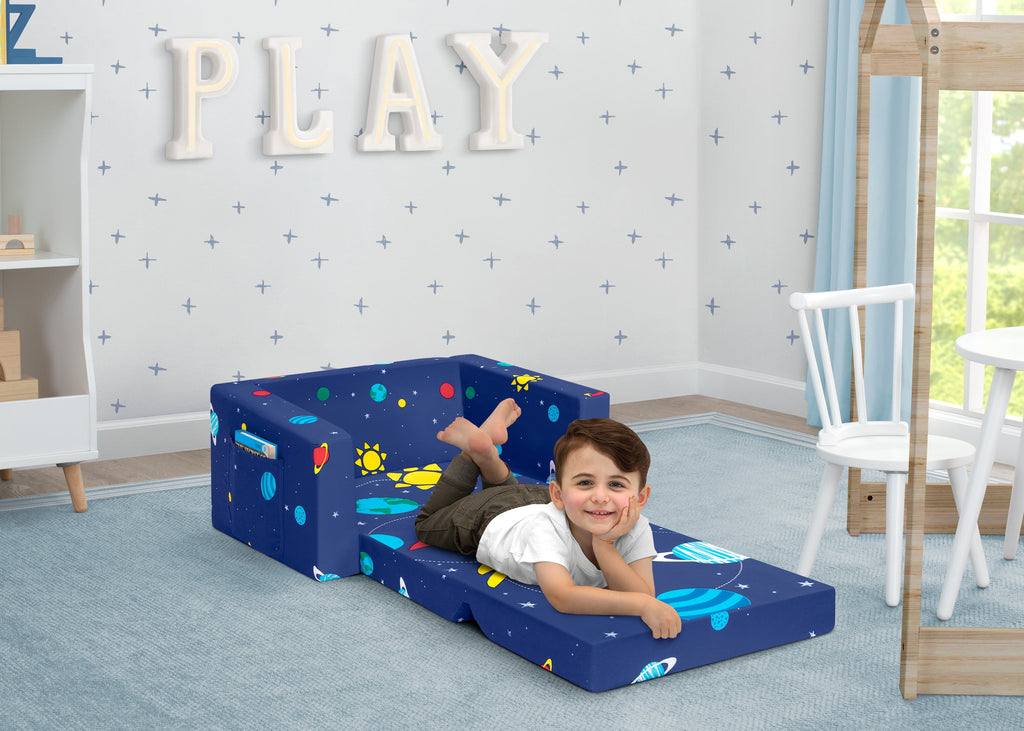 Spaceship Cozee Flip Out Chair - 2-in-1 Convertible Chair to Lounger for Kids