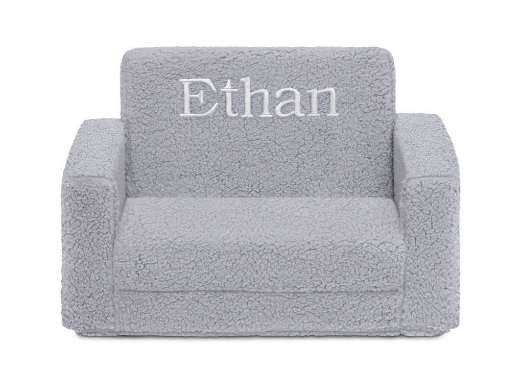 Personalized Cozee Flip-Out Sherpa 2-in-1 Convertible Chair to Lounger for Kids