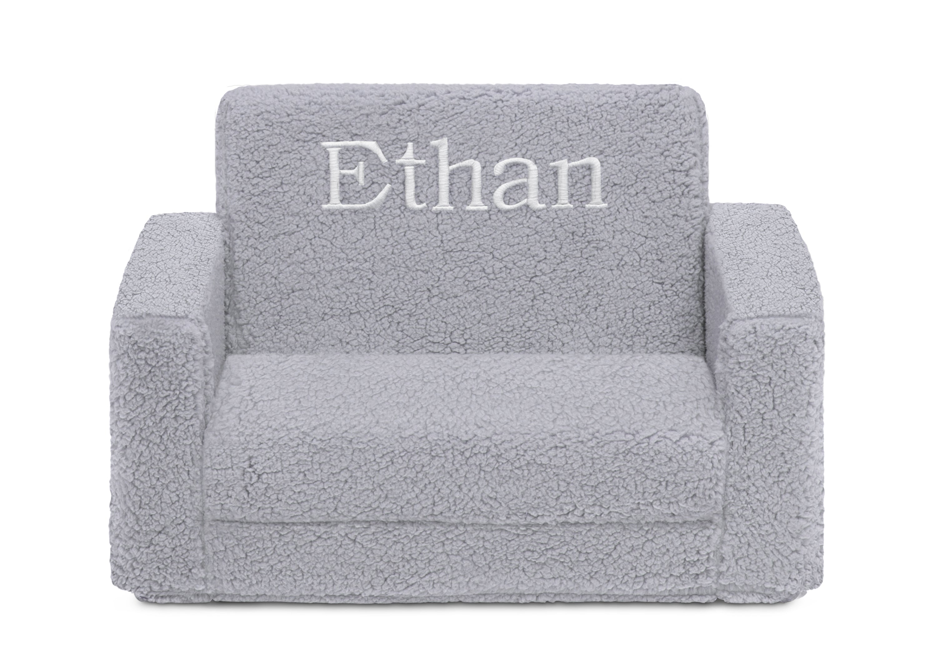 Personalized Cozee Flip-Out Sherpa 2-in-1 Convertible Chair to Lounger for Kids