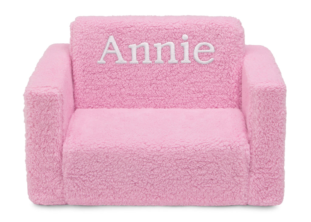 Personalized Cozee Flip-Out Sherpa 2-in-1 Convertible Chair to Lounger for Kids