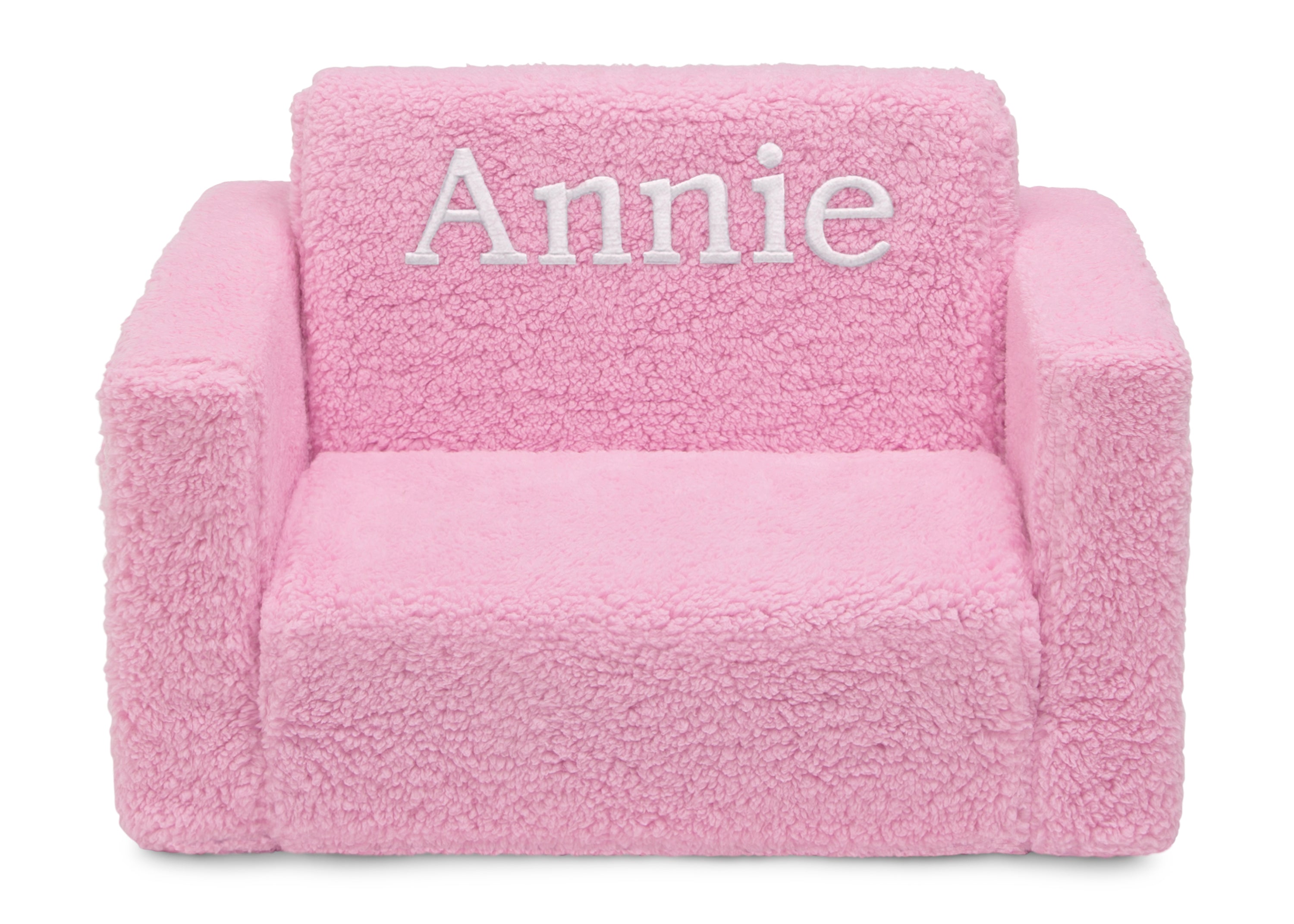 Personalized Cozee Flip-Out Sherpa 2-in-1 Convertible Chair to Lounger for Kids