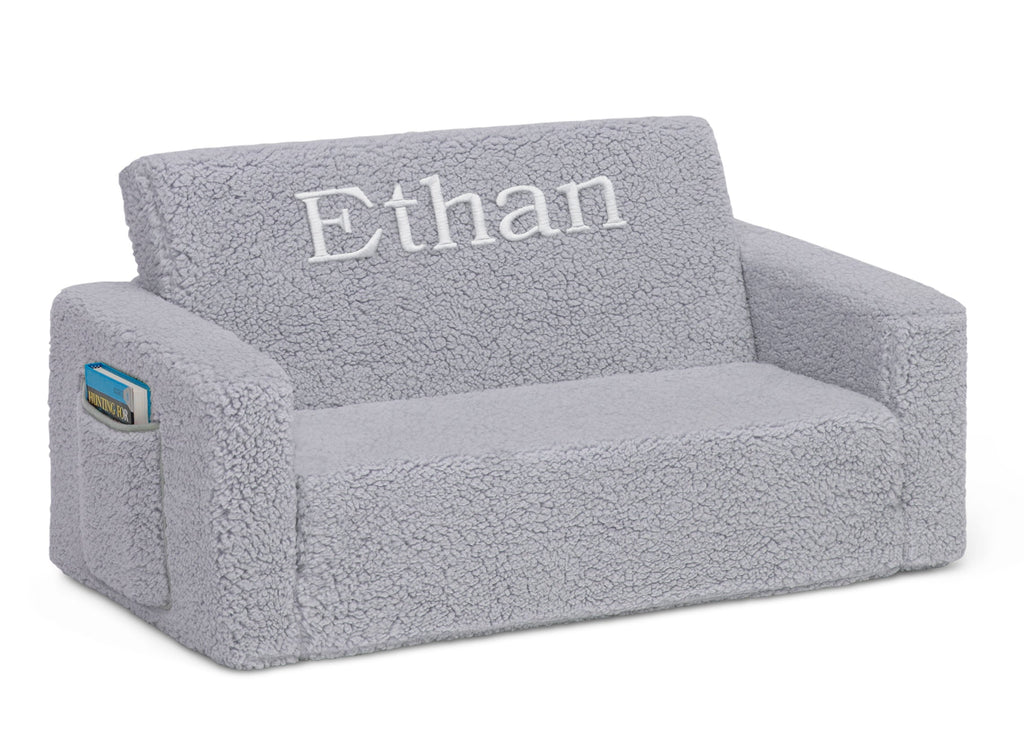 Personalized Cozee Flip-Out Sherpa 2-in-1 Convertible Sofa to Lounger for Kids