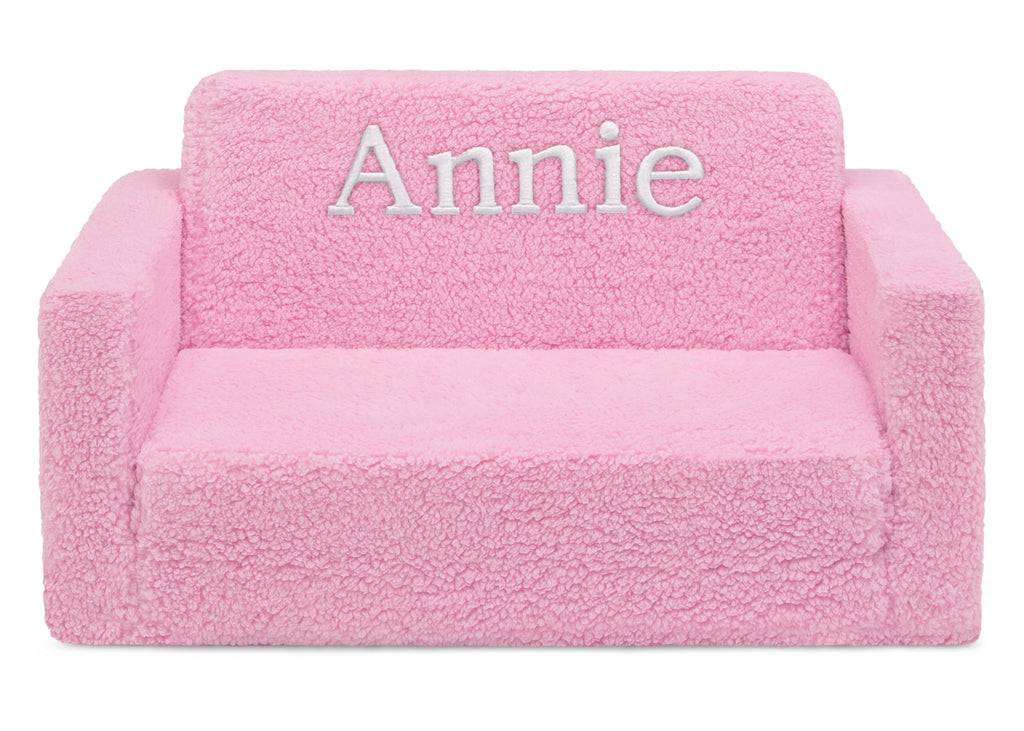 Personalized Cozee Flip-Out Sherpa 2-in-1 Convertible Sofa to Lounger for Kids
