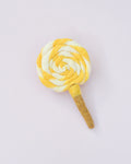 Sale Felt Yellow and White Swirl Lollipop