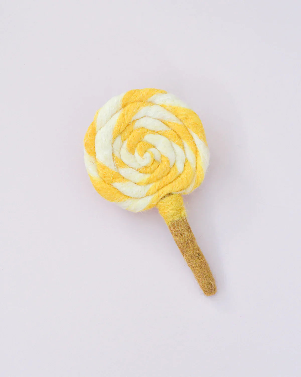 Sale Felt Yellow and White Swirl Lollipop
