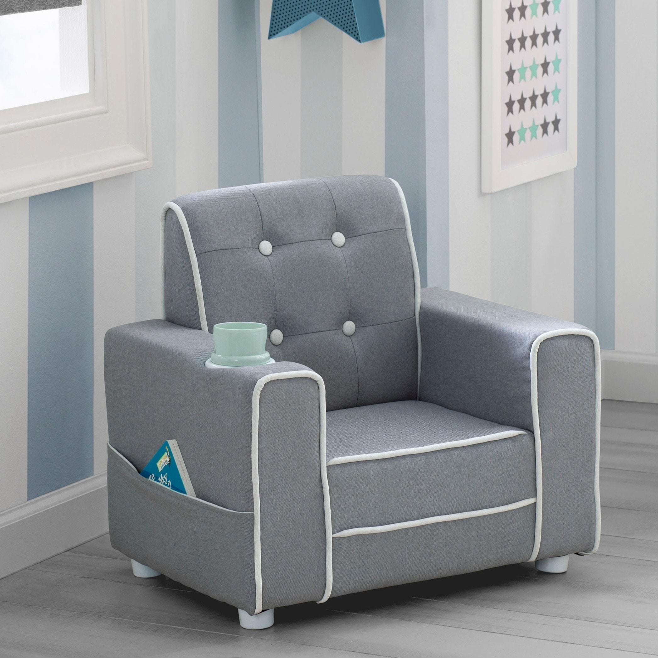 Chelsea Kids Upholstered Chair with Cup Holder
