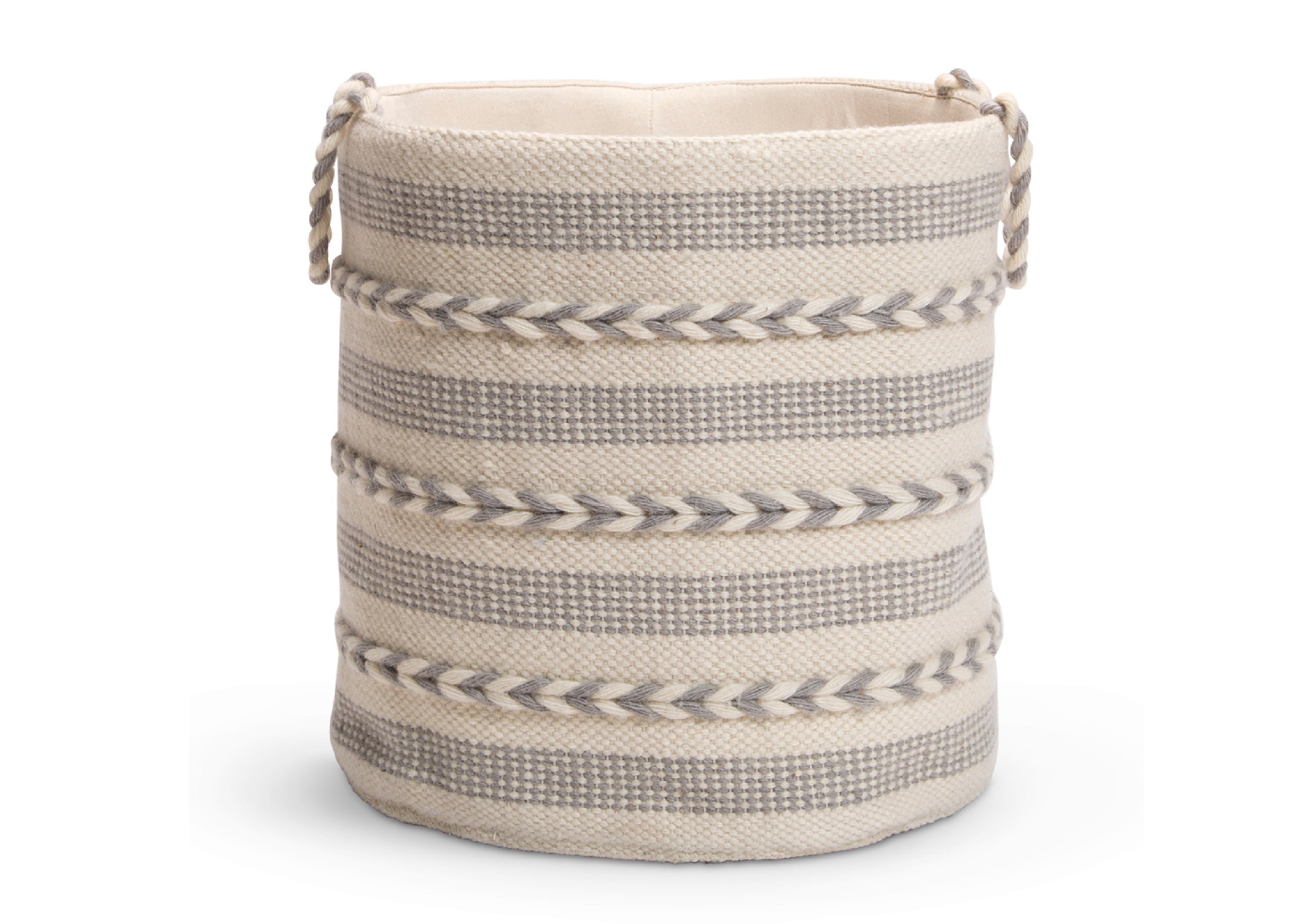 Braided Grey Handwoven Basket