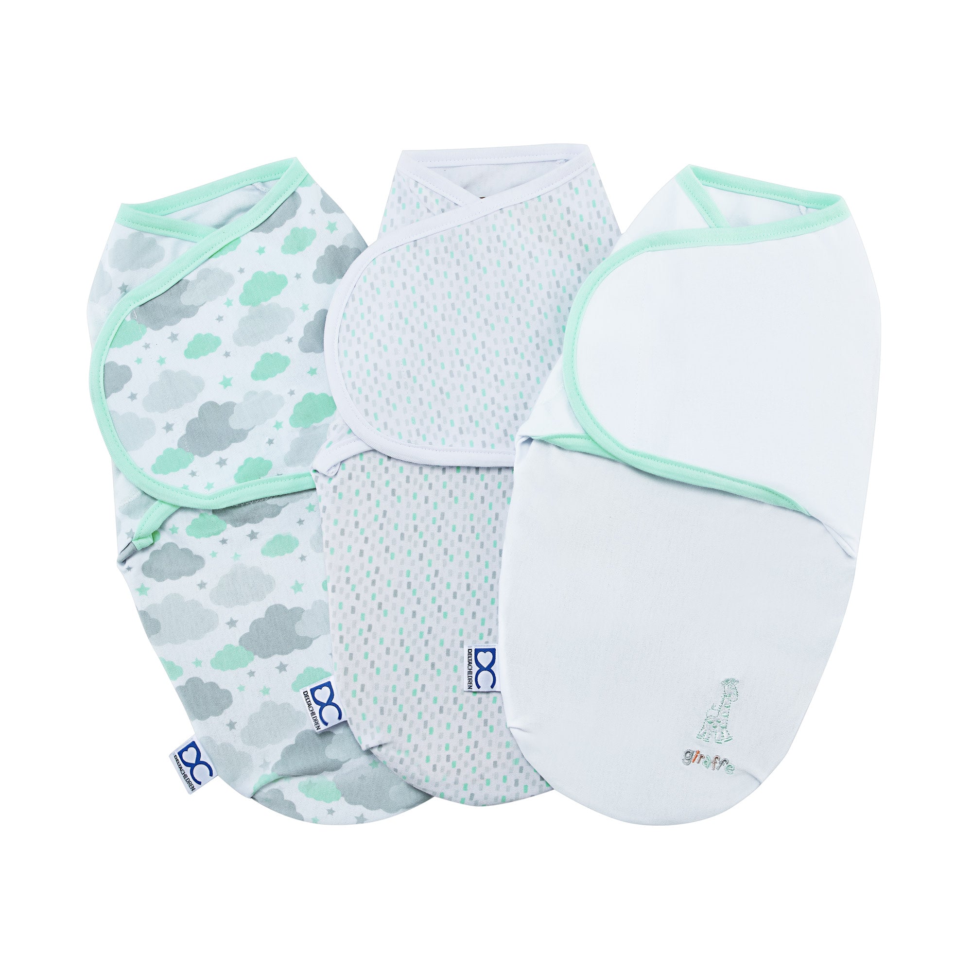 Little Lambs Adjustable Swaddle Wrap - Size Large, Fits Babies 3-6 Months/14-18 lbs., 3-Pack