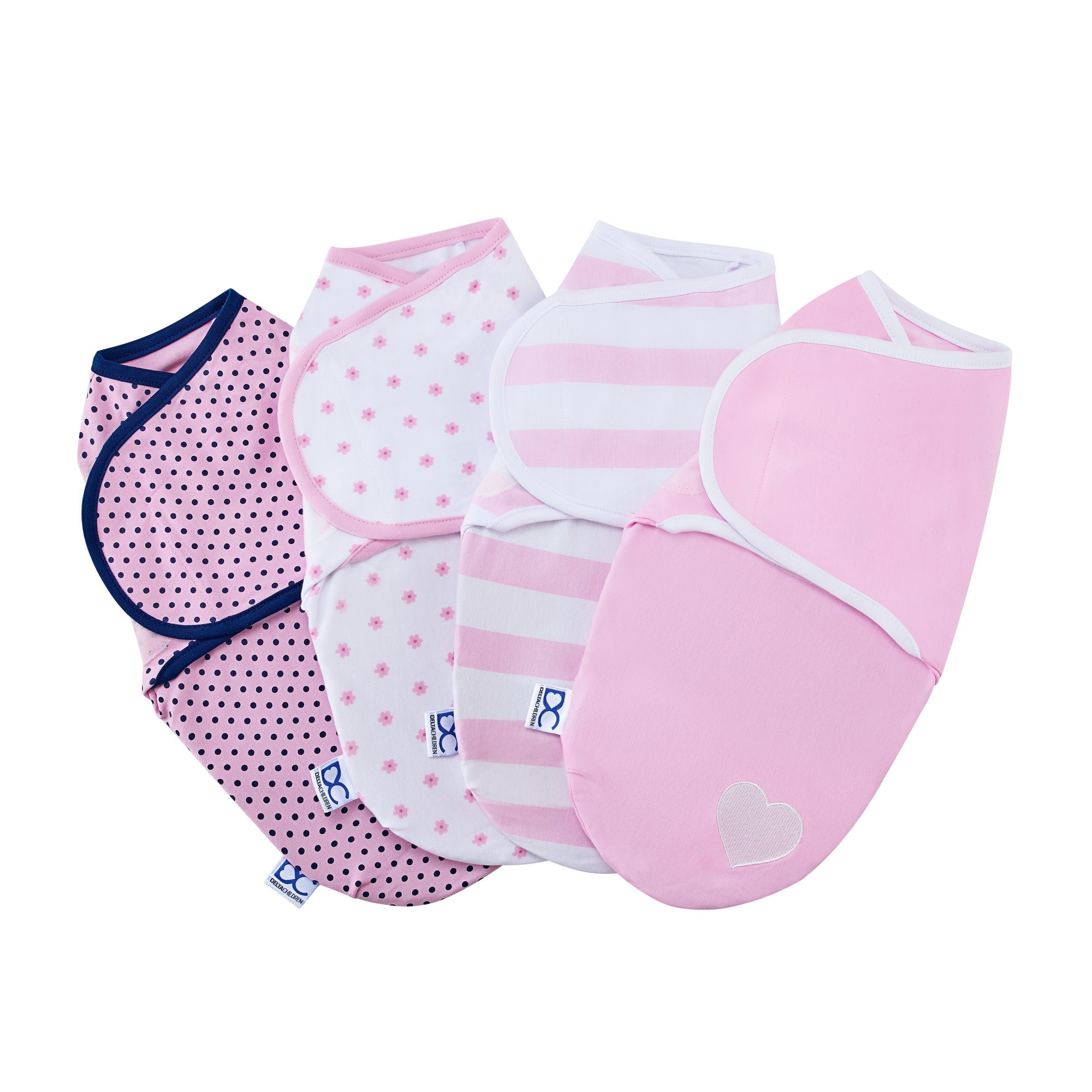Little Lambs Adjustable Swaddle Wrap - Size Extra Small, Fits Babies 0-3 Months/4-7 lbs., 4-Pack