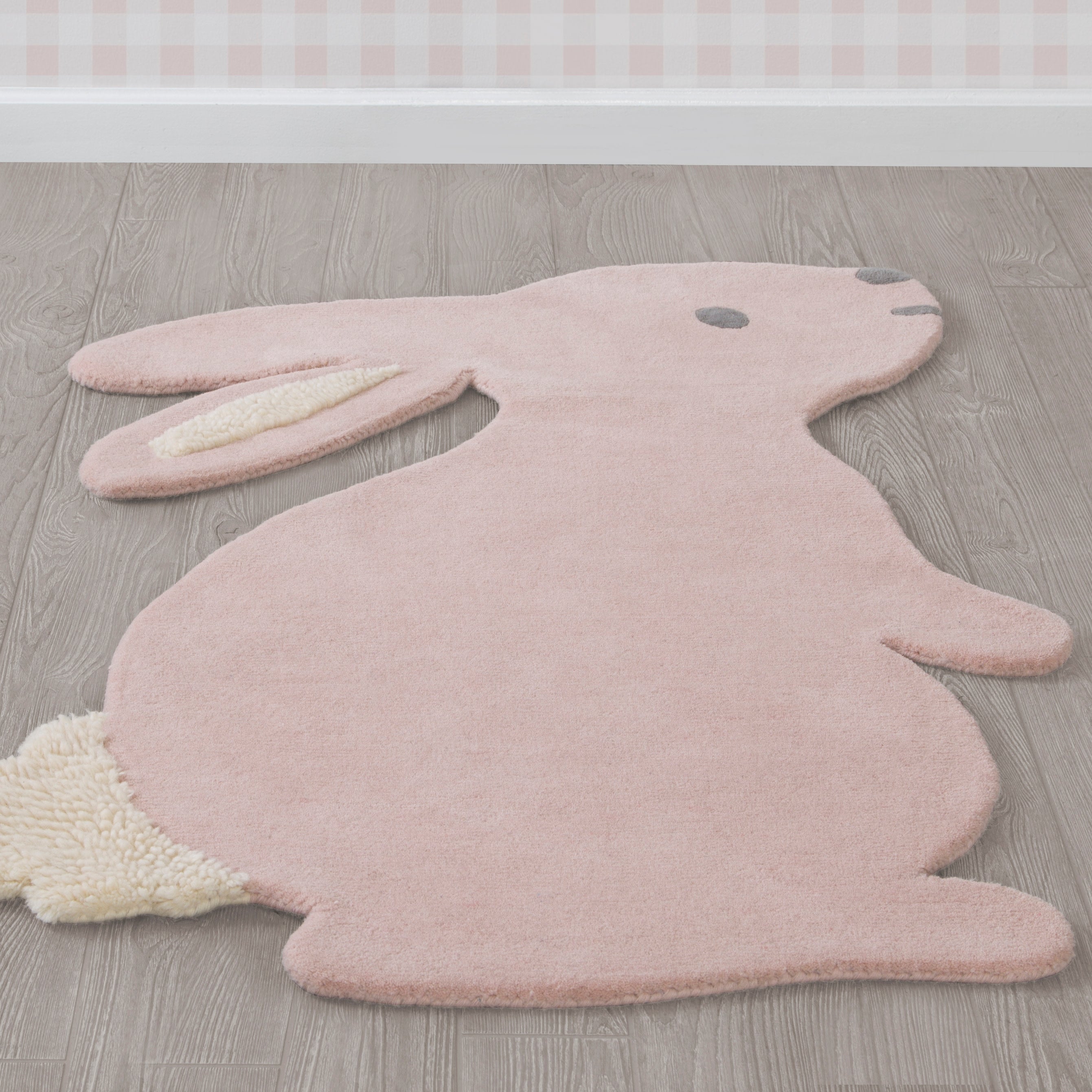 Hand-Tufted 100% Wool Bunny Rug